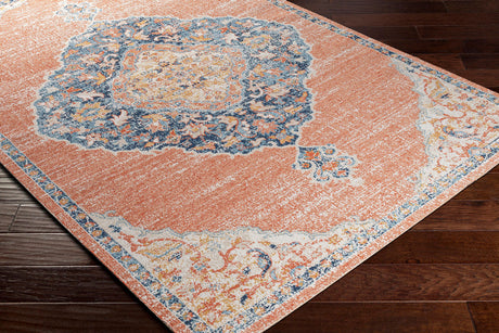 Surya Huntington Beach Htb-2314 Dusty Coral, Orange, Saffron, Dark Blue Rugs.