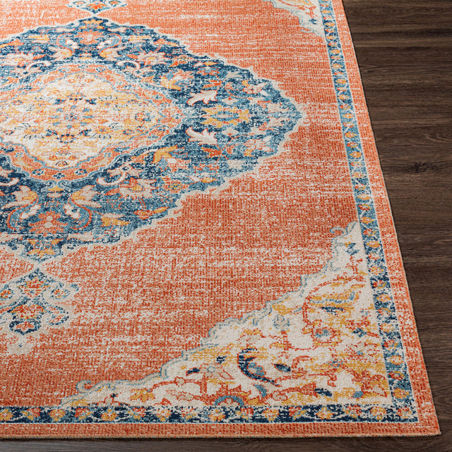 Surya Huntington Beach Htb-2314 Dusty Coral, Orange, Saffron, Dark Blue Rugs.