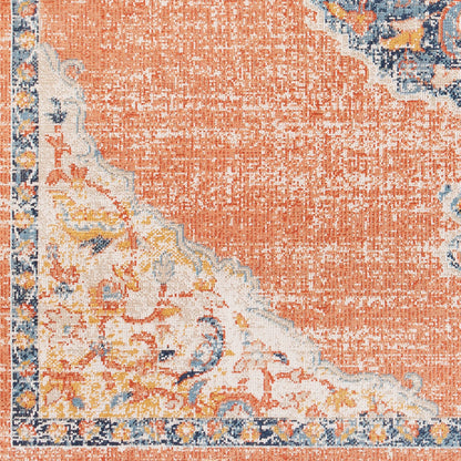 Surya Huntington Beach Htb-2314 Dusty Coral, Orange, Saffron, Dark Blue Area Rug