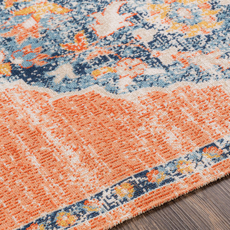Surya Huntington Beach Htb-2314 Dusty Coral, Orange, Saffron, Dark Blue Rugs.
