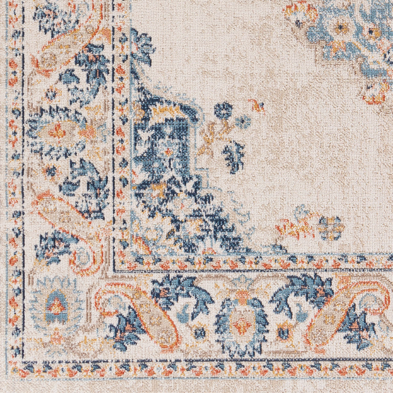 Surya Huntington Beach Htb-2315 Oatmeal, Aqua, Dark Blue, Orange Area Rug