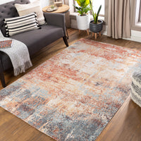 Surya Huntington Beach Htb-2323 Denim, Burnt Orange, Camel, Taupe Area Rug