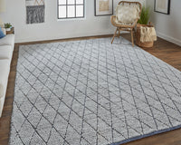 Feizy Thayer 8648F Gray/Navy Area Rug