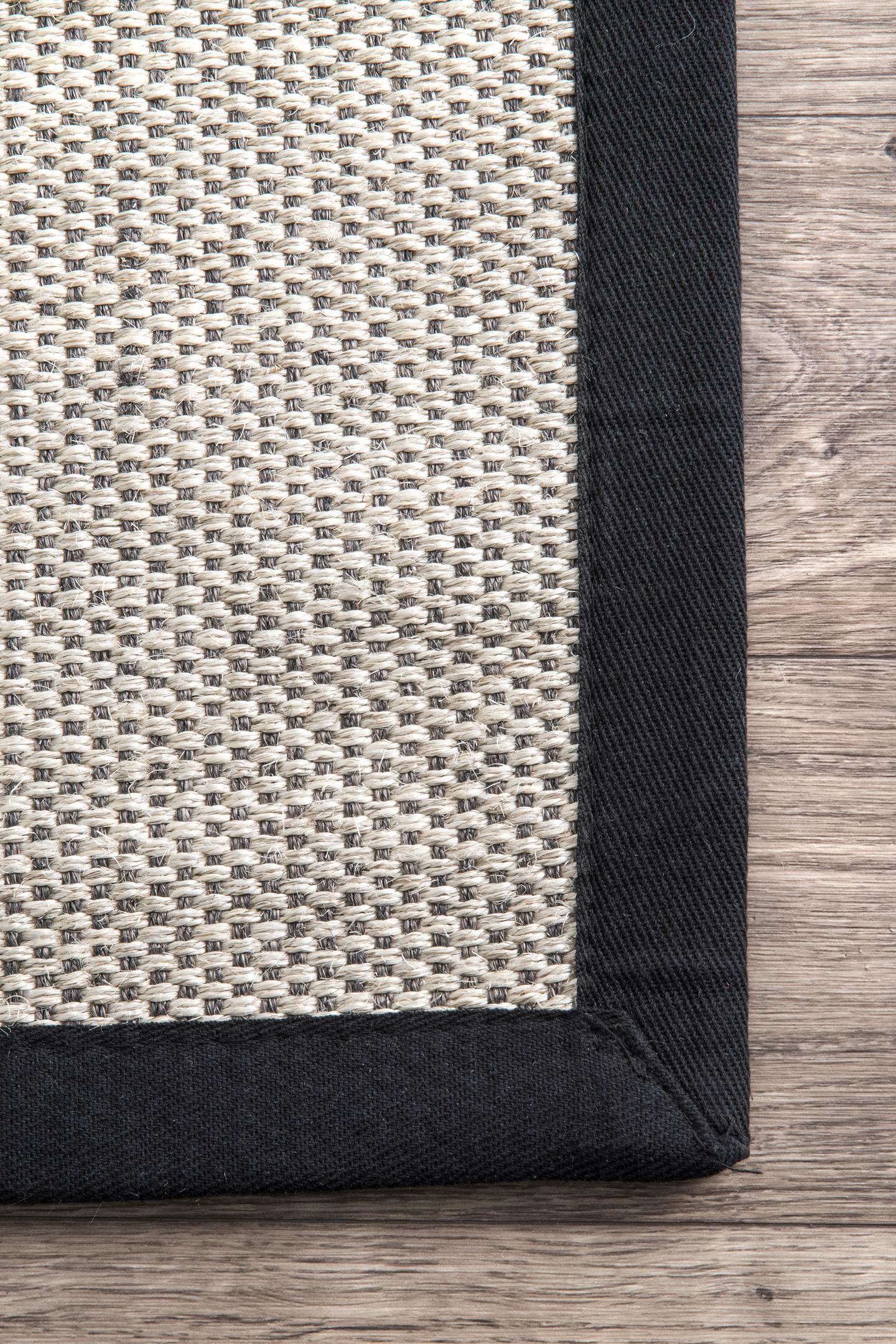 Nuloom Bordered Chloe Sisal Nbo3632A Black Area Rug