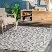 Nuloom Giana Raised Chevron Trellis Ngi1392A Gray Area Rug