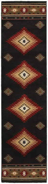 Oriental Weavers Sphinx Hudson 087g1 Black / Green Southwestern Area Rug