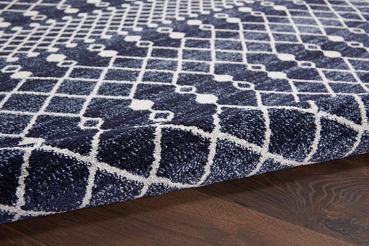 Nourison Palermo Pmr03 Navy / Grey Moroccan Area Rug