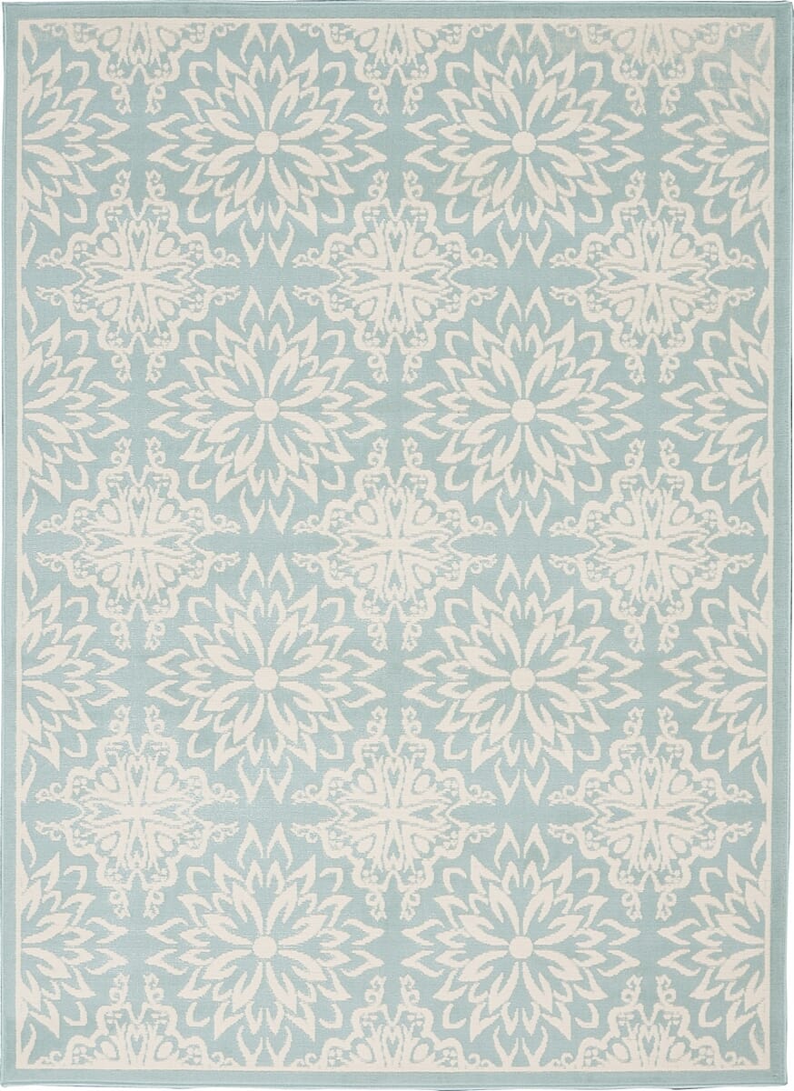 Nourison Jubilant Jub06 Ivory / Green Damask Area Rug