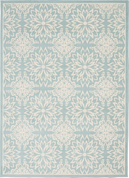 Nourison Jubilant Jub06 Ivory / Green Damask Area Rug