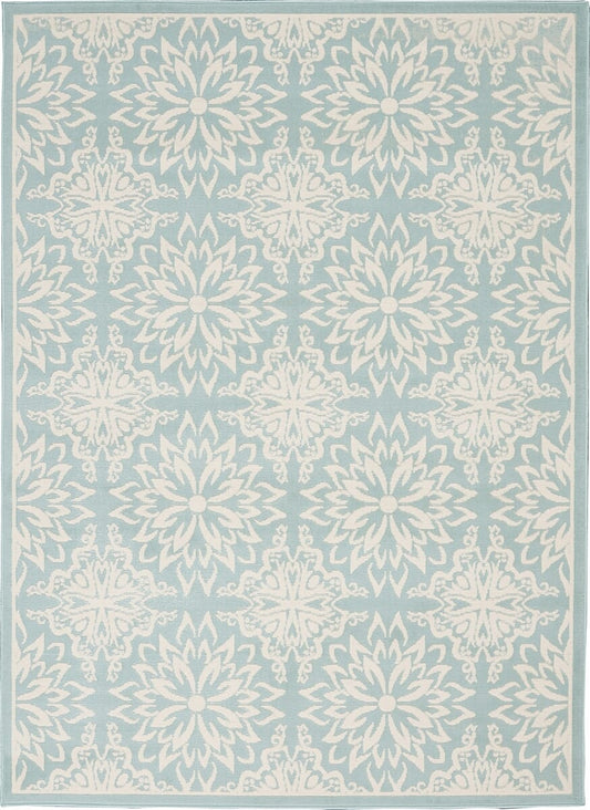 Nourison Jubilant Jub06 Ivory / Green Damask Area Rug