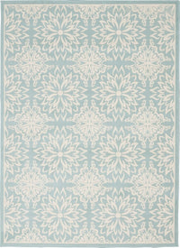 Nourison Jubilant Jub06 Ivory / Green Damask Area Rug