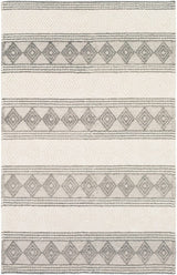 Surya Hygge Hyg-2300 Charcoal, White Rug.