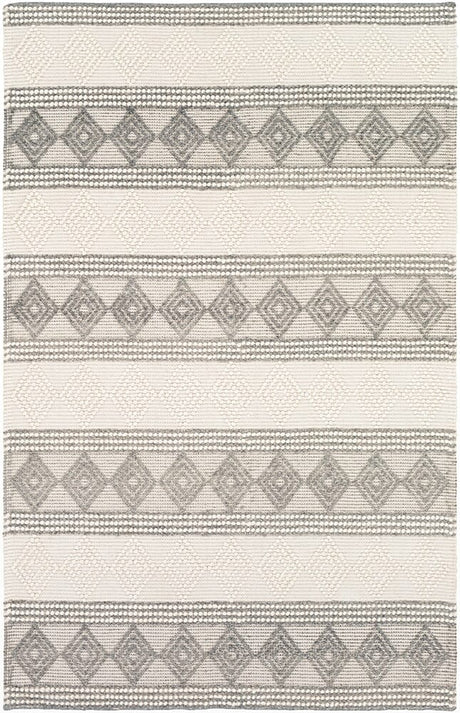 Surya Hygge Hyg-2300 Charcoal, White Rug.