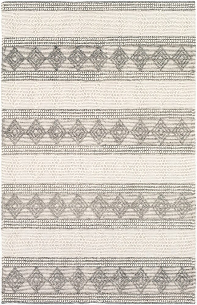 Surya Hygge Hyg-2300 Charcoal, White Rug.