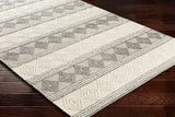 Surya Hygge Hyg-2300 Charcoal, White Rug.