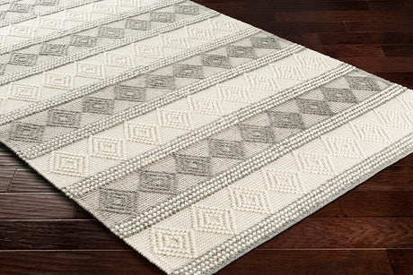 Surya Hygge Hyg-2300 Charcoal, White Rug.