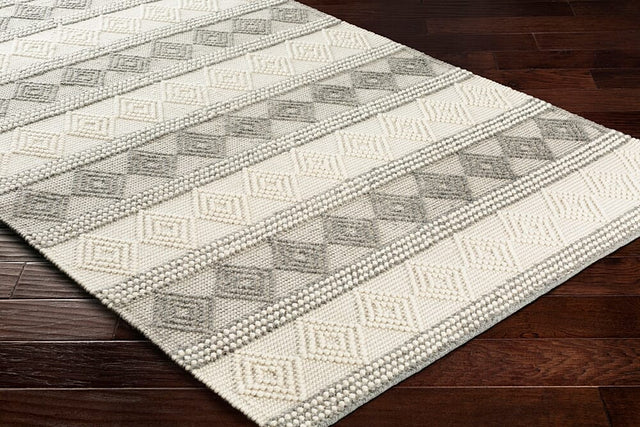Surya Hygge Hyg-2300 Charcoal, White Rug.