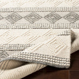 Surya Hygge Hyg-2300 Charcoal, White Rug.