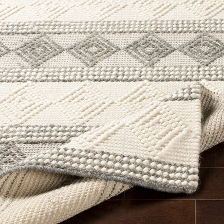 Surya Hygge Hyg-2300 Charcoal, White Rug.