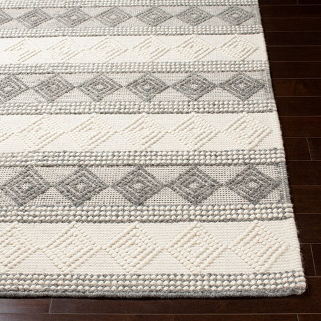 Surya Hygge Hyg-2300 Charcoal, White Rug.