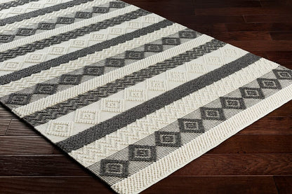 Surya Hygge Hyg-2301 Charcoal, White Moroccan Area Rug