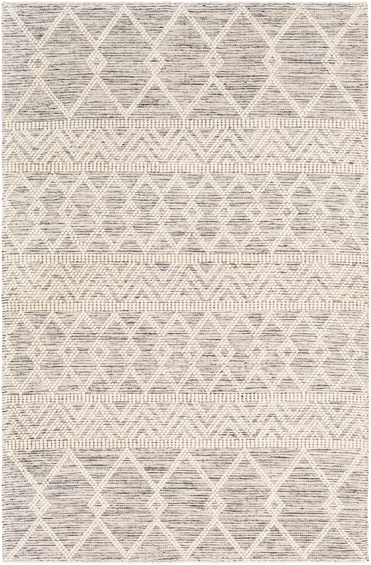 Surya Hygge Hyg-2305 Charcoal, White Rug.