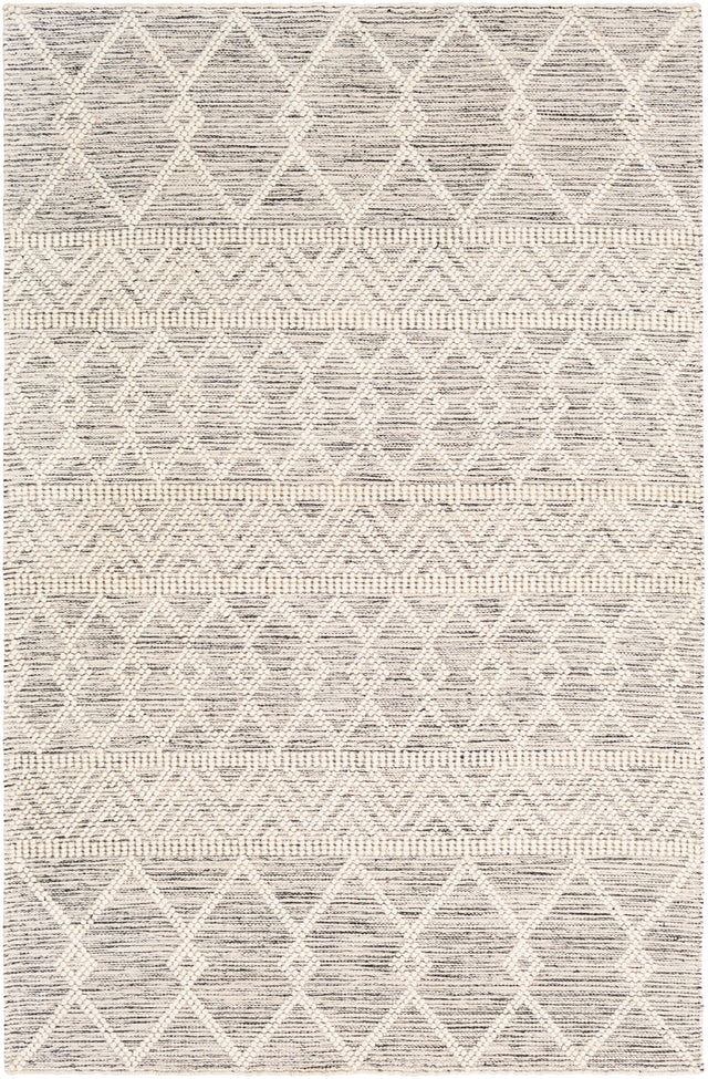 Surya Hygge Hyg-2305 Charcoal, White Rug.