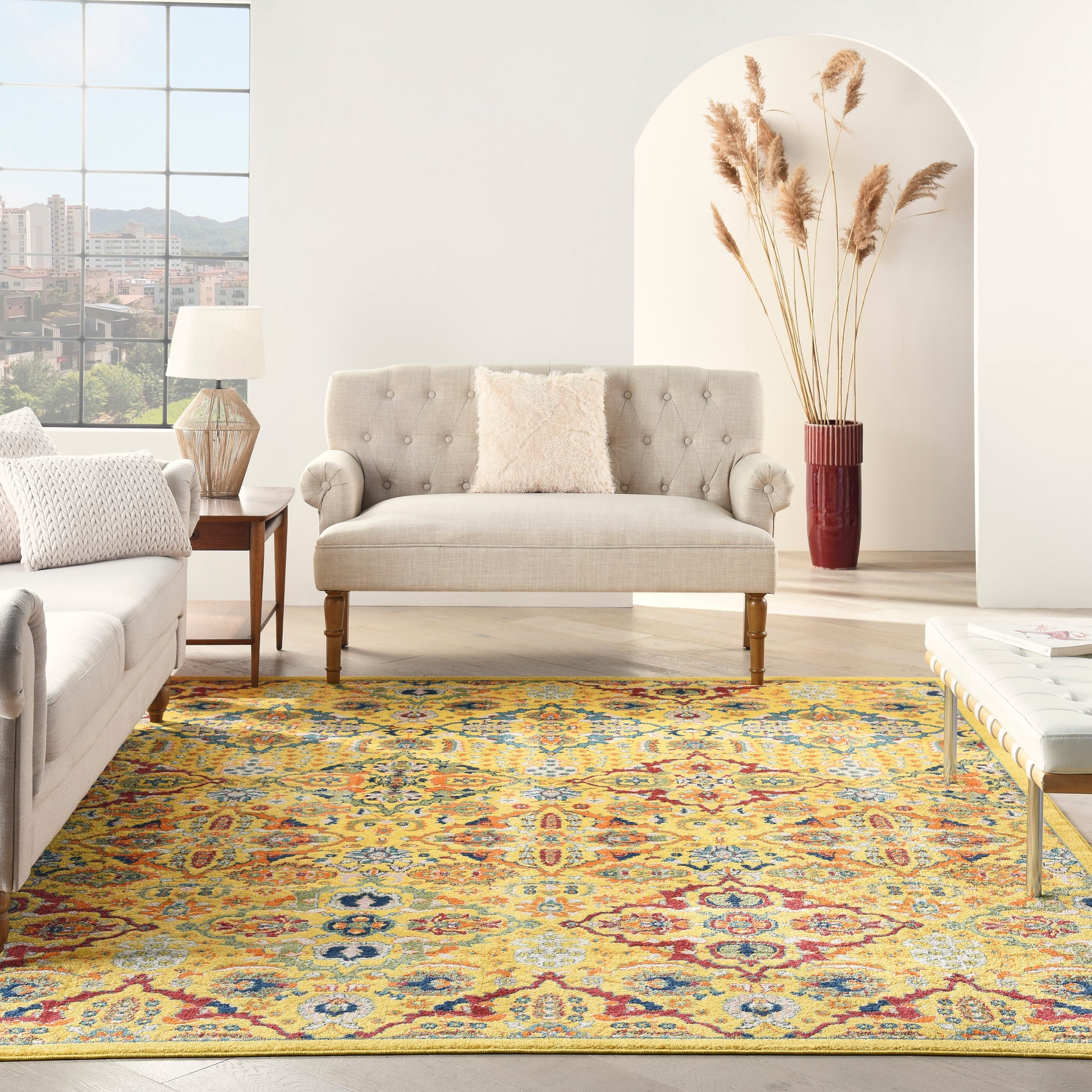 Nourison Allur Alr03 Yellow Multicolor Area Rug