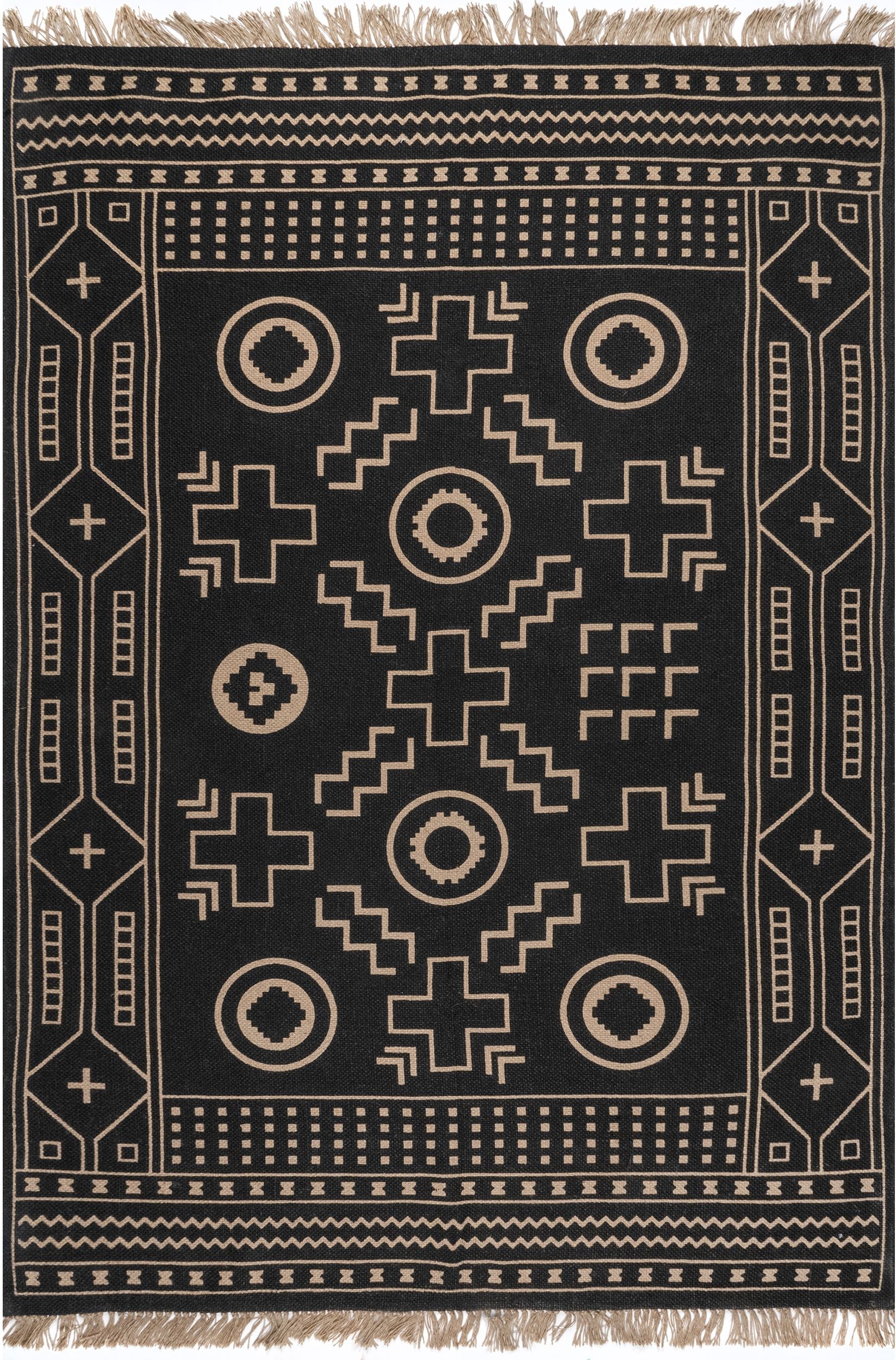 Nuloom Gretel Tribal Motif Ngr3420A Black Area Rug