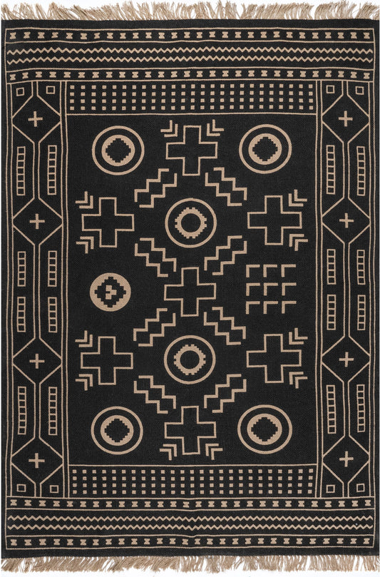 Nuloom Gretel Tribal Motif Ngr3420A Black Area Rug