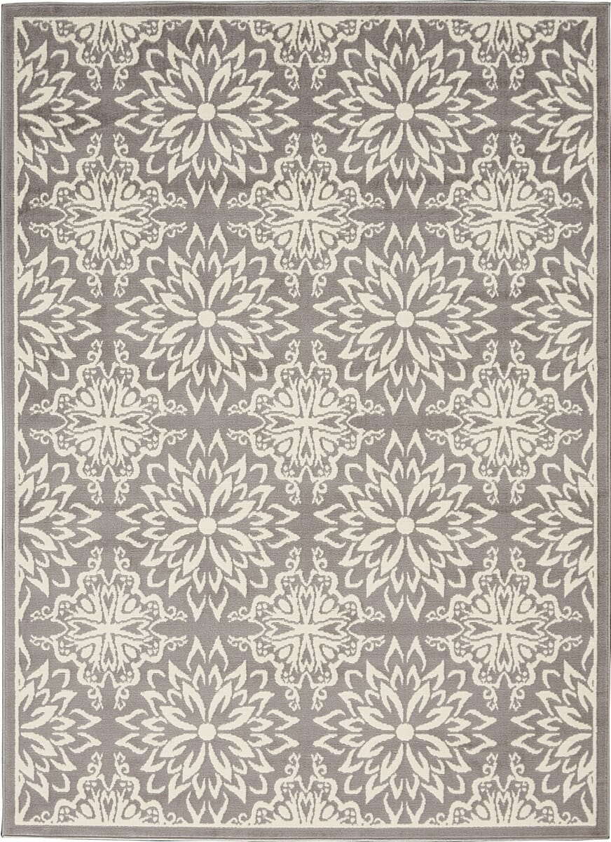 Nourison Jubilant Jub06 Ivory / Grey Damask Area Rug