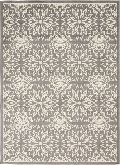 Nourison Jubilant Jub06 Ivory / Grey Damask Area Rug