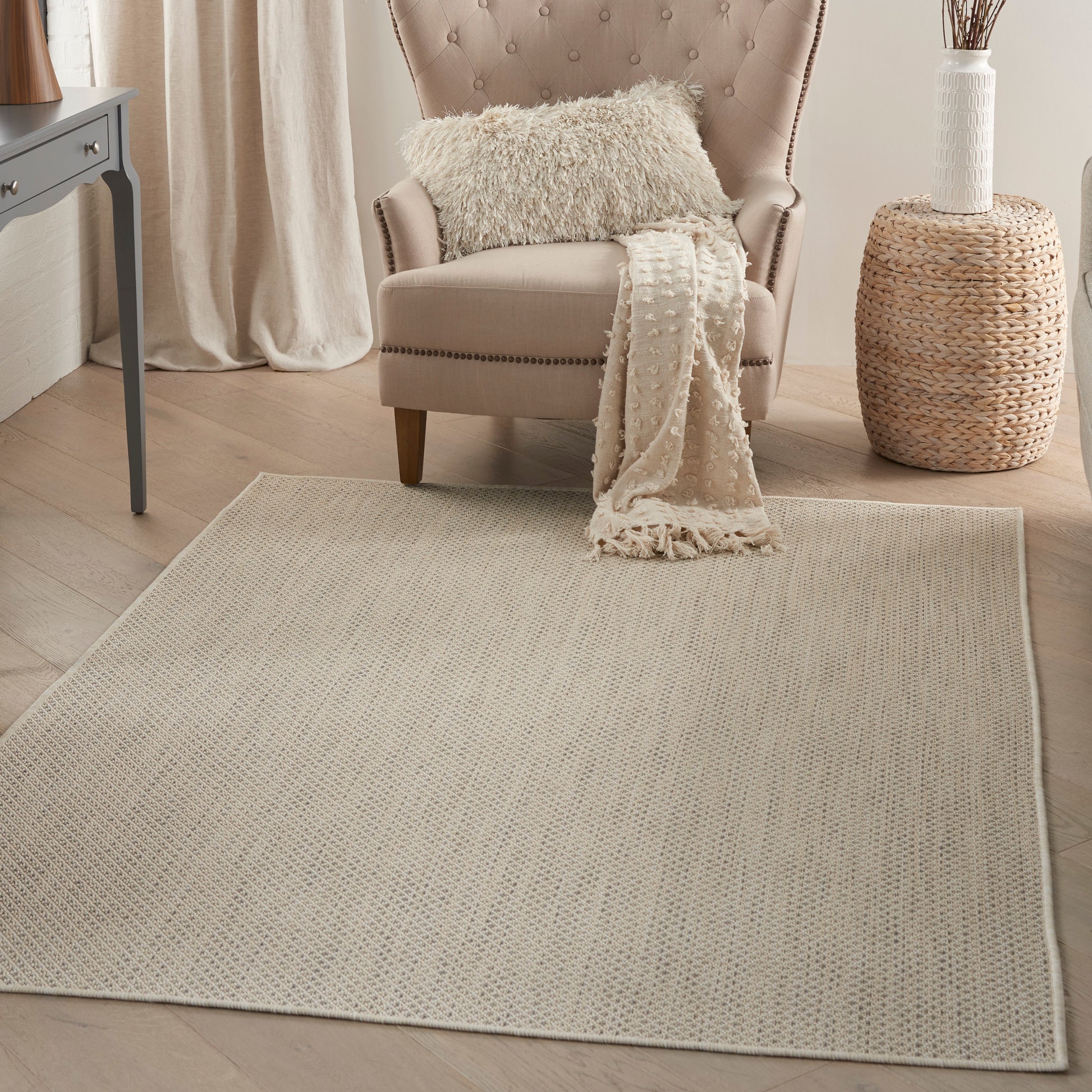 Nourison Courtyard Cou01 Ivory Silver Area Rug