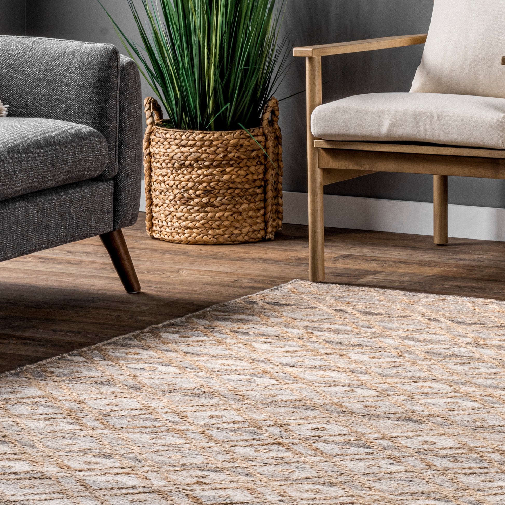 Nuloom Talia And Lattice Nta3268A Natural Area Rug