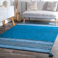 Nuloom Deetta Banded Nde2062A Blue Area Rug