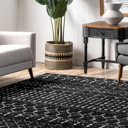 Nuloom Moroccan Blythe Nmo3123B Black And White Area Rug