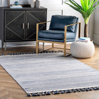 Nuloom Rose Stripe Nro1376A Blue Area Rug