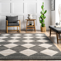 Nuloom Gianna Checker Tile Ngi1605A Gray Area Rug