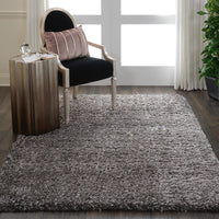 Nourison Luxe Shag Lxs01 Charcoal Grey Shag Area Rug