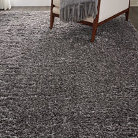 Nourison Luxe Shag Lxs01 Charcoal Grey Shag Area Rug