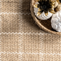 Nuloom Ella Farmhouse Checkered Nel1962A Natural Area Rug