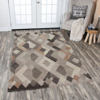 Rizzy Idyllic Id926A Natural, Tan, Brown, Dark Brown Geometric Area Rug