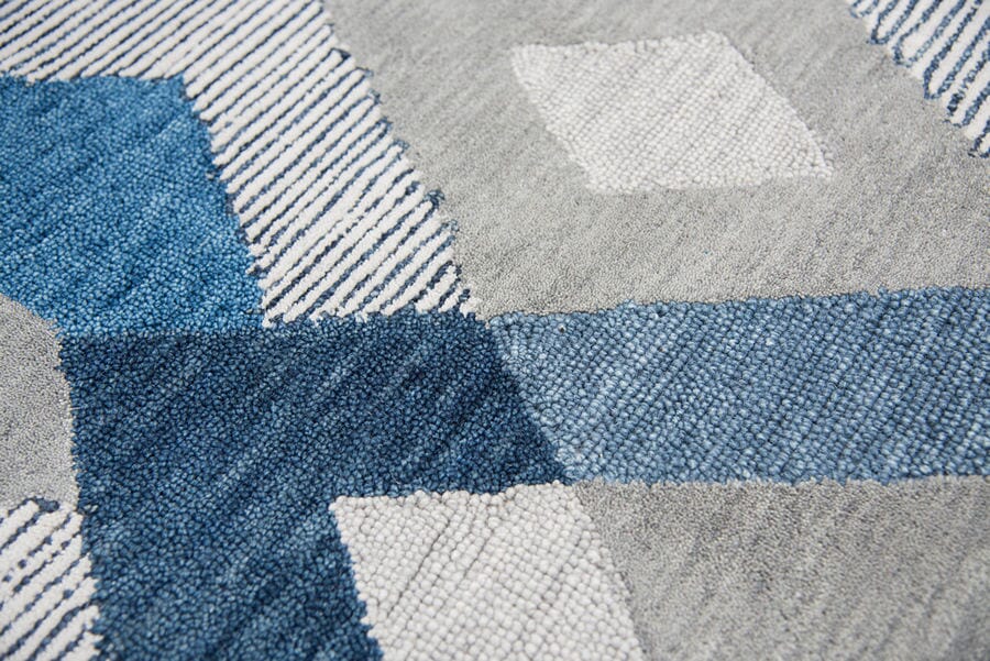 Rizzy Idyllic Id928A Natural, Blue, Dark Blue, Gray Geometric Area Rug