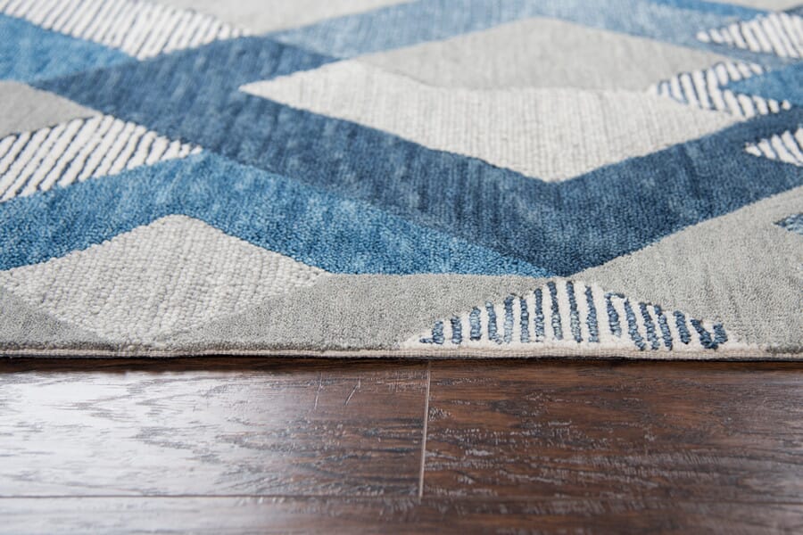 Rizzy Idyllic Id928A Natural, Blue, Dark Blue, Gray Geometric Area Rug