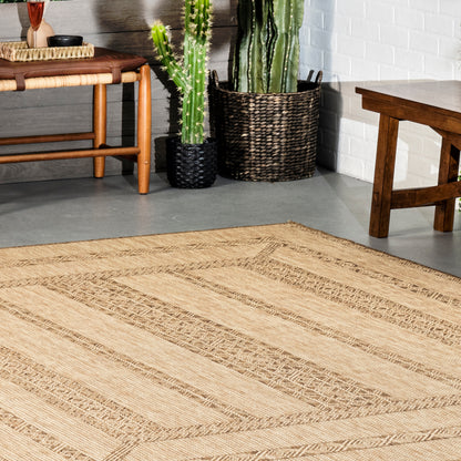 Nuloom Marcie Bohemian Borderd Nma1819A Beige Area Rug