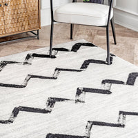 Nuloom Addison Chevrons Nad1713A Gray Area Rug