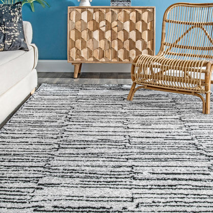 Nuloom Striped Breanne Nst1513A Gray Area Rug