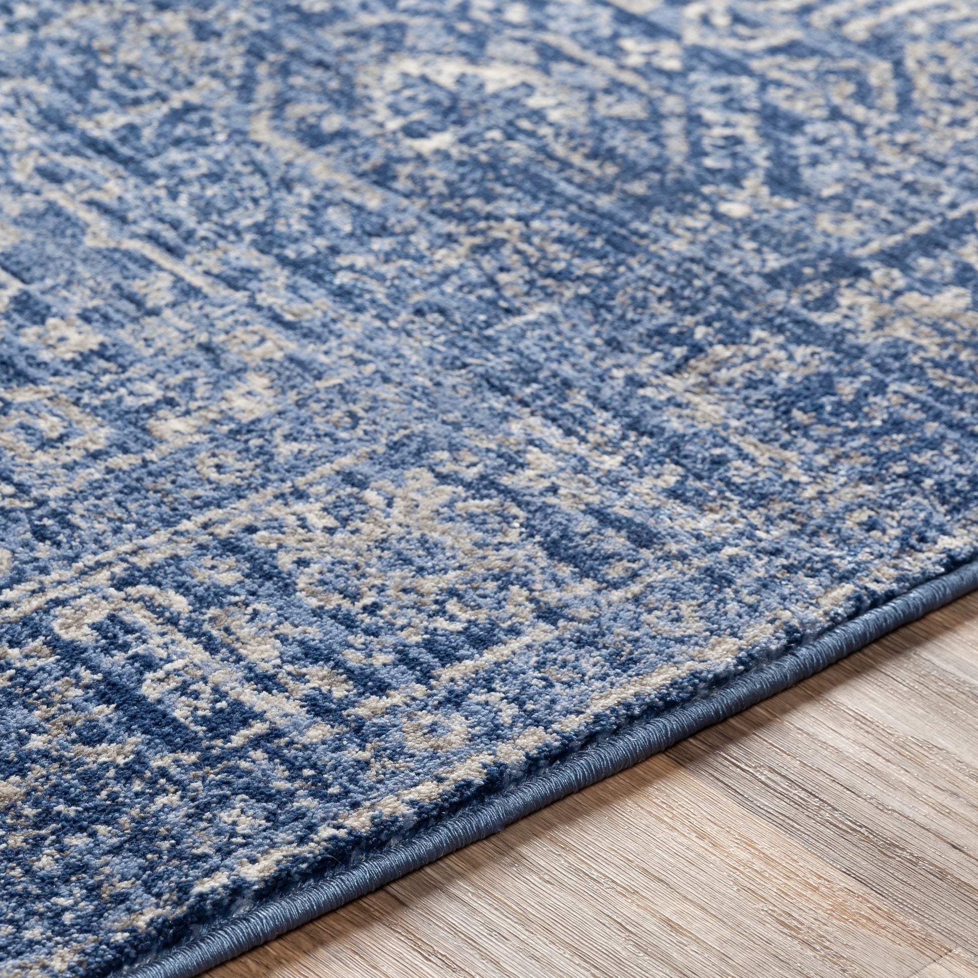 Surya Indigo Igo-2300 Navy, Bright Blue, Medium Gray, Tan Area Rug