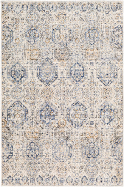 Surya Indigo Igo-2308 Bright Blue, Navy, Tan, Charcoal Area Rug