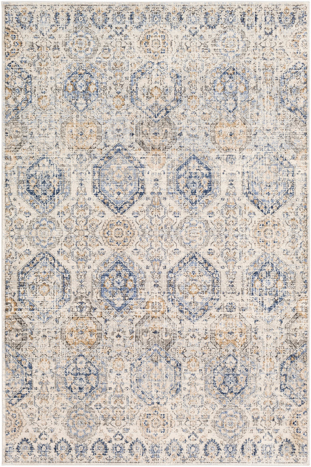 Surya Indigo Igo-2308 Bright Blue, Navy, Tan, Charcoal Rugs.